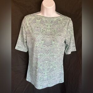 The Limited Paisley Print Short Sleeve Top - Mint Green